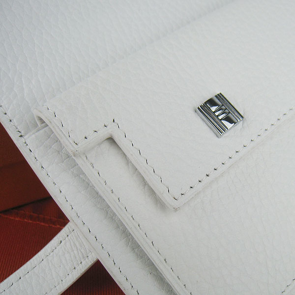 High Quality Hermes Kelly Long Clutch Bag White H009 Replica